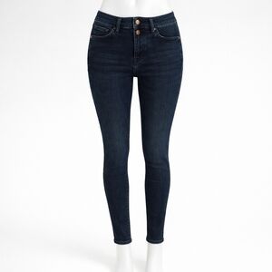 Express Mid Rise Cropped Skinny Jeans - Dark Wash (Size 0R)